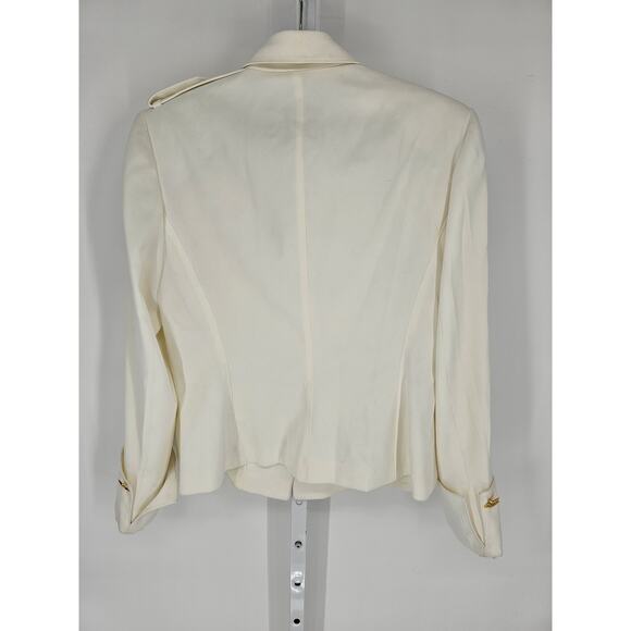 Donna Gray Women's White Polyester Blend Star Three-Button Blazer Size 10 - Picture 2 of 5